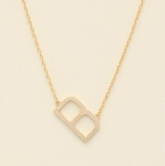 K23 INITIAL NECKLACES Gold Dipped, Brass 17" + 2" extension - Picture 2 of 11